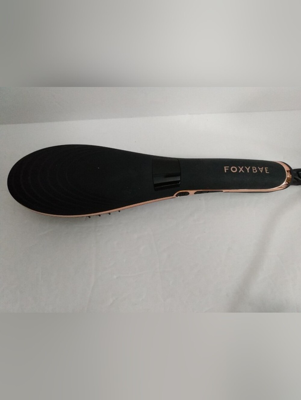 Foxybae Hair Straightening Brush KS301 Black/Rose Gold Heated TESTED Styling